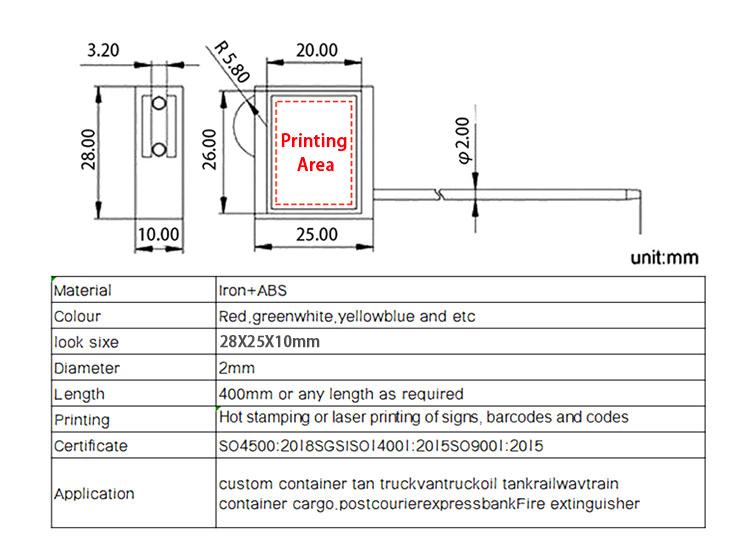 Scellé de fil de conteneur Container wire seal