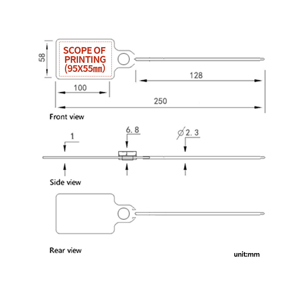 Étiquettes d'expédition de joints en plastique Plastic Seals Shipping Tags